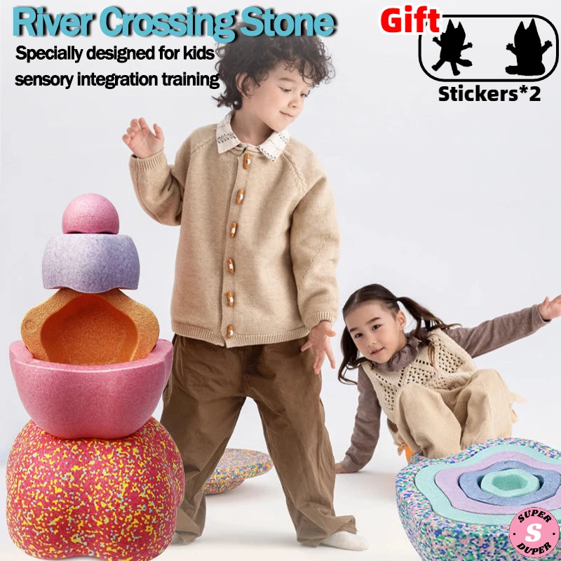 EPP Balance Stepping Rainbow Stone Giocattoli sportivi per bambini Touch Integrazione sensoriale Allenamento Attrezzatura di rilevamento tattile Giochi all'aperto