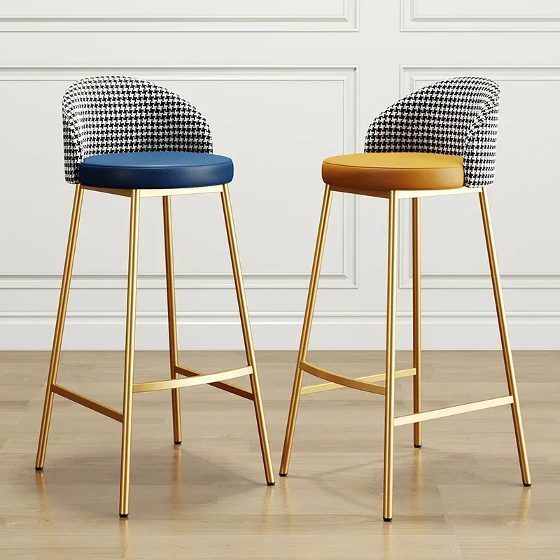 Luxury Modern Bar Stool with Backrest Minimalist Counter Height Chair Trendy Kitchen Island Dining Chair Home Bar Cafe Stools