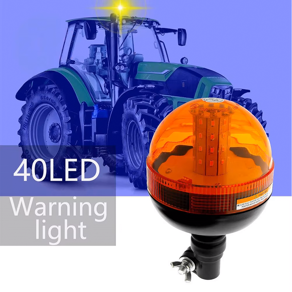 Golf Cart Truck Towable Forklift Flexible Tube Installation Low-Profile Amber Emergency Warning LED Flashlight Safety Light