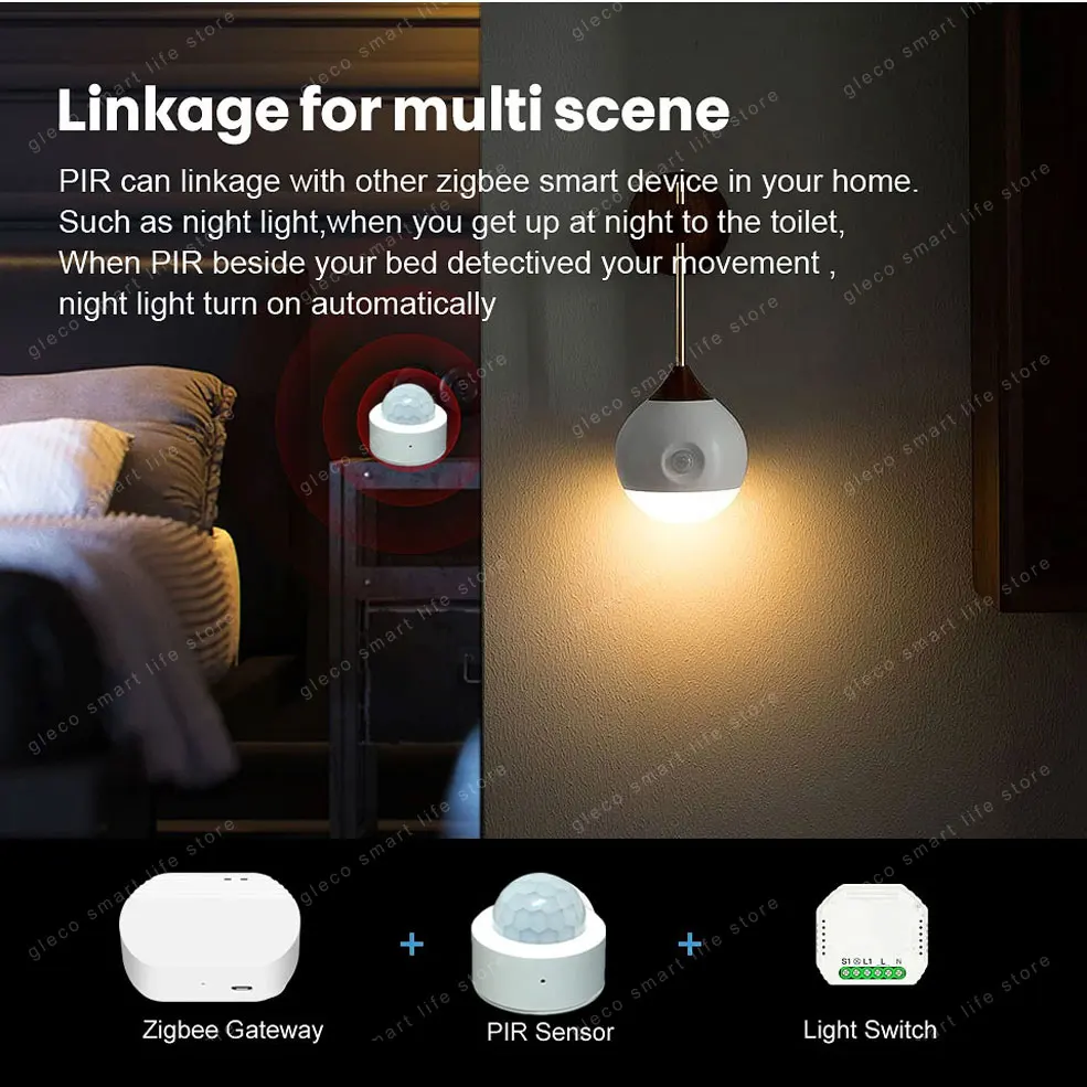 Датчик движения человека Zigbee Smart Home, миниатюрный Инфракрасный датчик движения PIR, для Alexa Google 2mqtt Alice