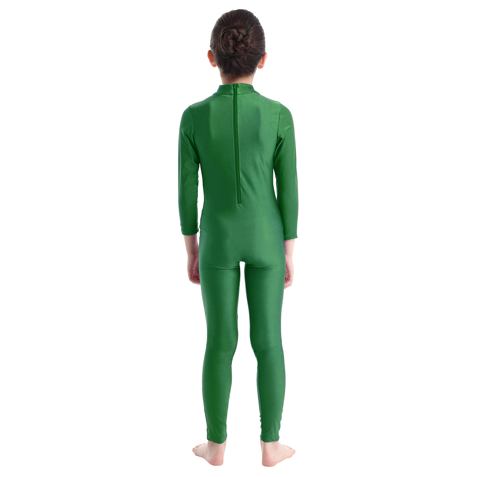 Traje de baile de Ballet para niñas, mono de baile de Ballet con cremallera de manga larga, Ropa de baile, leotardo de gimnasia, traje de baile