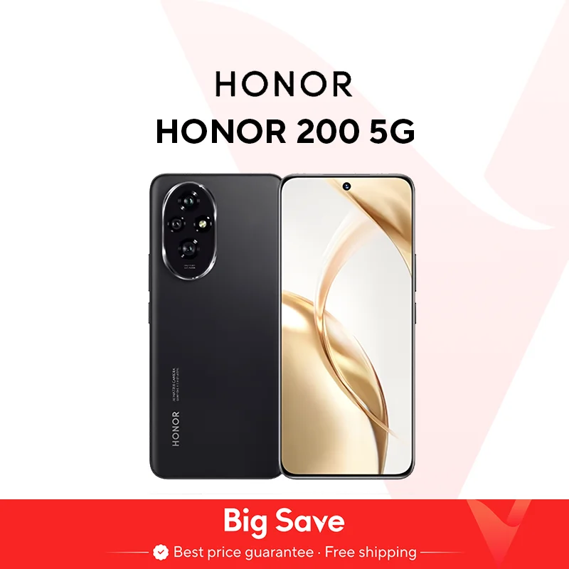 Versione globale HONOR 200 5G Smartphone Snapdragon 7 Gen 3 Android 14 Display AMOLED da 6,7 pollici Batteria da 5200 mAh