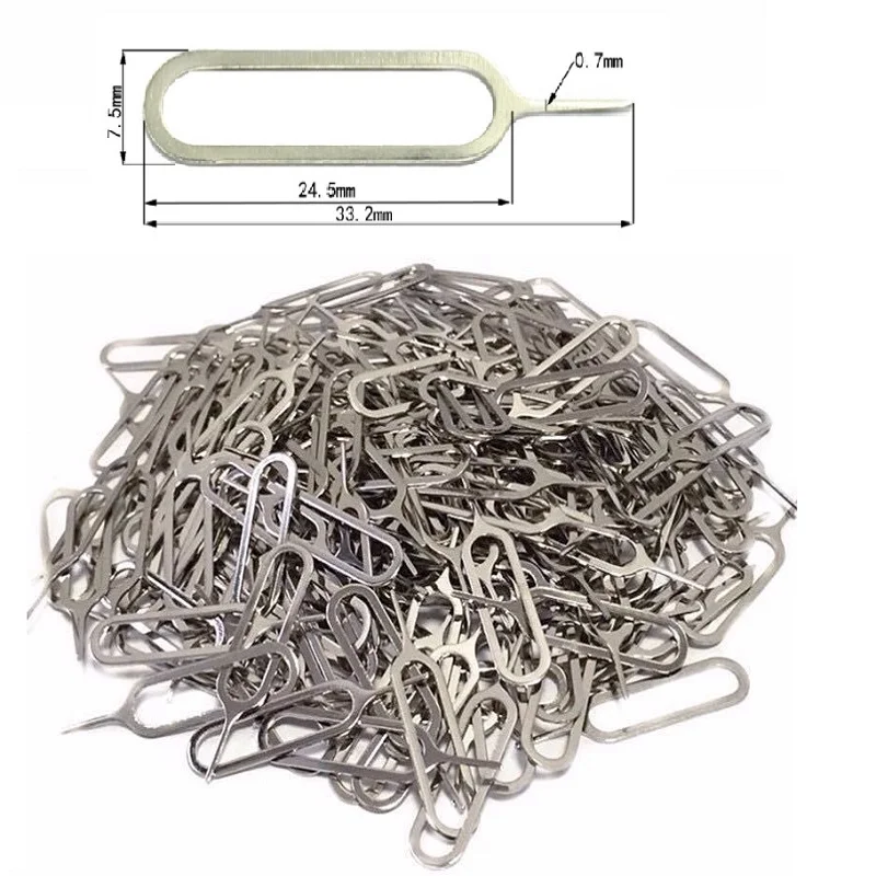 50 1000Pcs Eject Sim Card Tray Open Pin Needle Key Tool Sim Card Tray Pin Eject Tool Universal Cell Phone Sim Cards Accessories