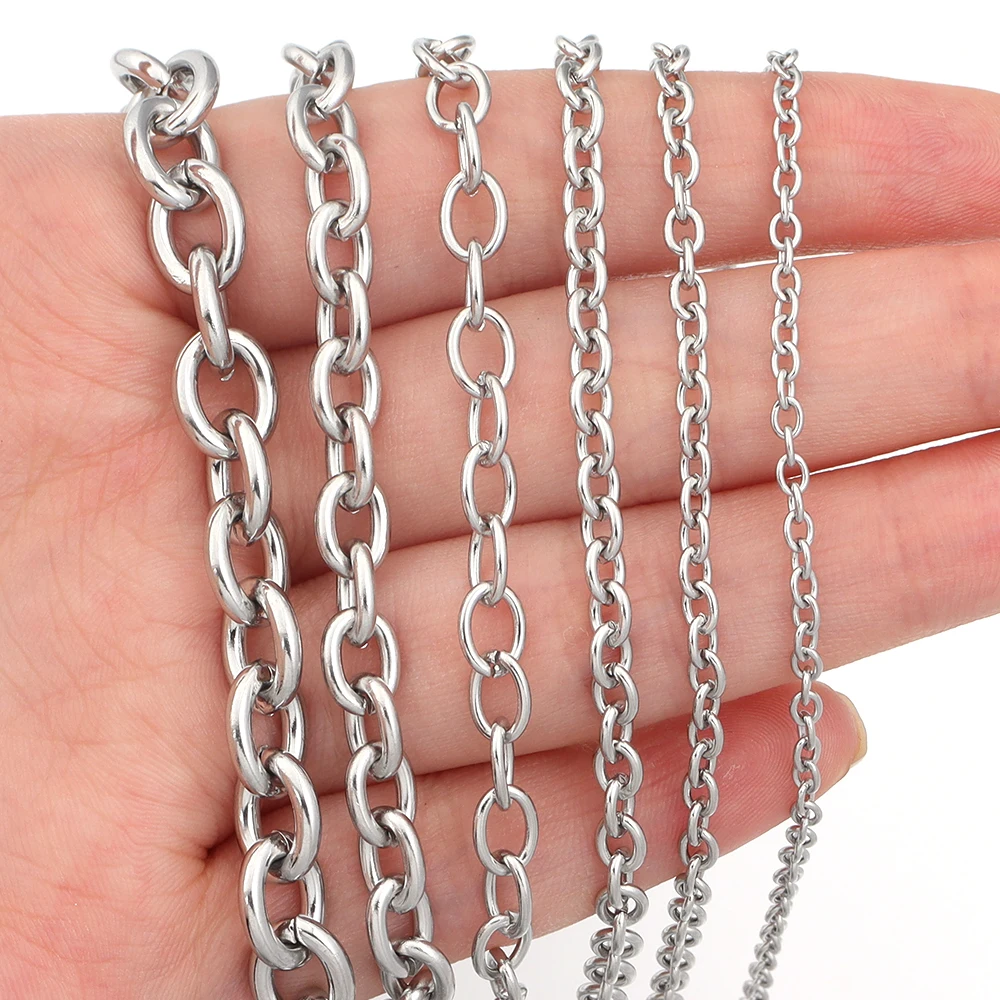 5 ярдов/лот 3 4 5 6 8 мм цепи из нержавеющей стали DIY ожерелье браслет O Link Chain объемные звенья цепи для изготовления ювелирных изделий оптом