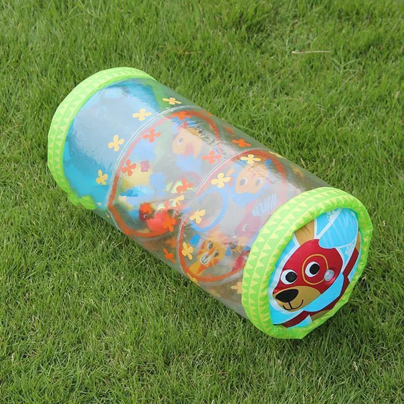 Rolo de engatinhar inflável brinquedos do bebê com chocalho e bola pvc desenvolvimento precoce infantil barriga tempo rastejando brinquedos para 6-12 meses