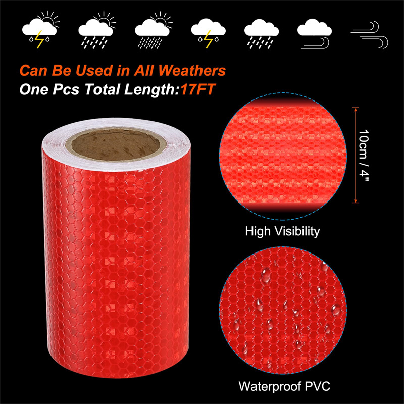 5 メートル警告反射ステッカーハニカム PVC 夜間視認性防水目立ちリフレクターテープ安全フィルム自転車 10 センチメートル