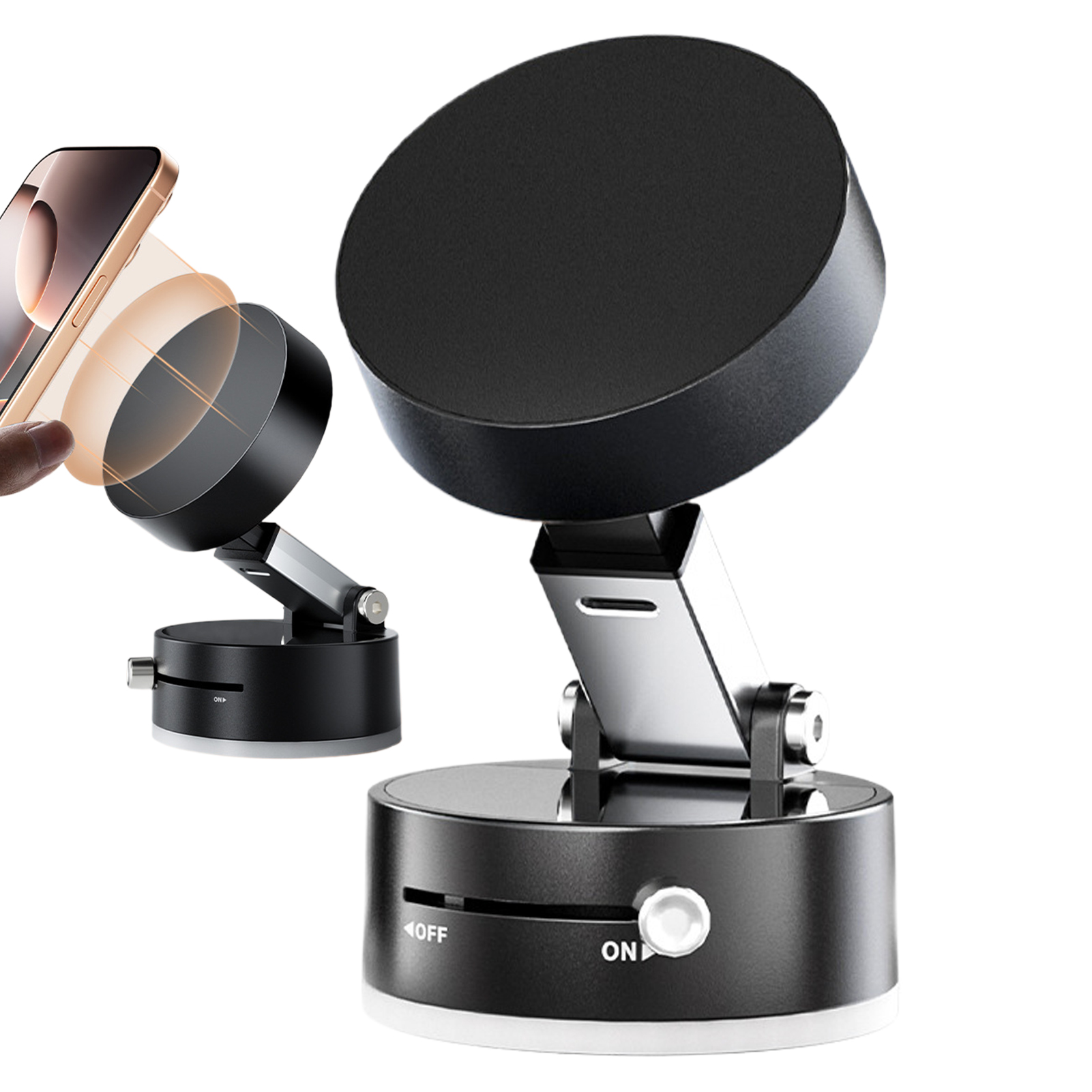Vacuümzuignap Magnetische autotelefoonhouder Dubbelzijdig opvouwbare magnetische autotelefoonbeugel voor auto-interieuraccessoires