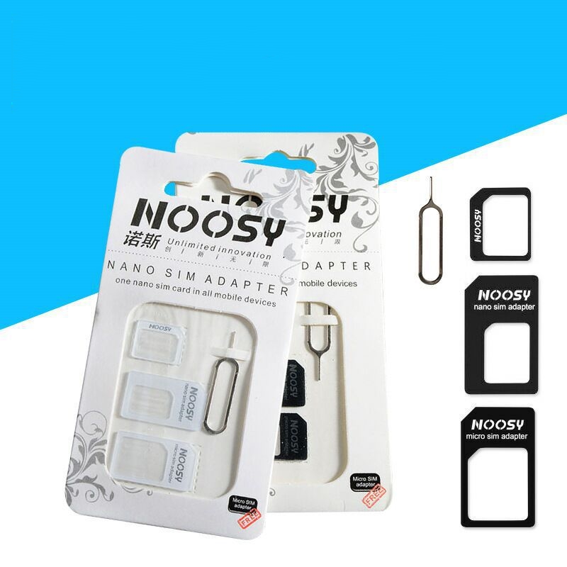 50 Sets 4 in1 Noosy Nano-SIM-Kartenadapter + Micro-SIM-Karten-Adapter + Standard-SIM-Karten-Adapter für iPhone