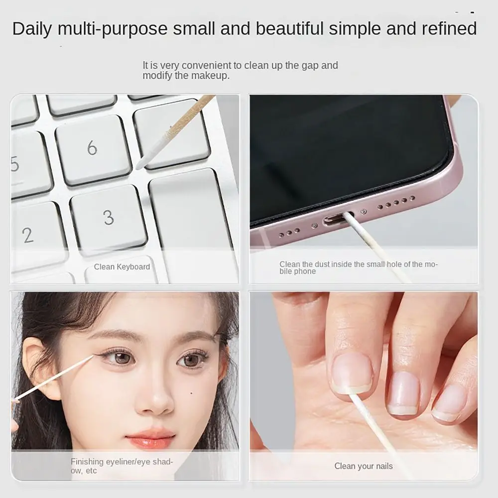 100 unids/bolsa herramientas de tatuaje cosmético hisopo de algodón desechable accesorios de maquillaje punta ultrapequeña palos de algodón sin pelusa Micro cepillos