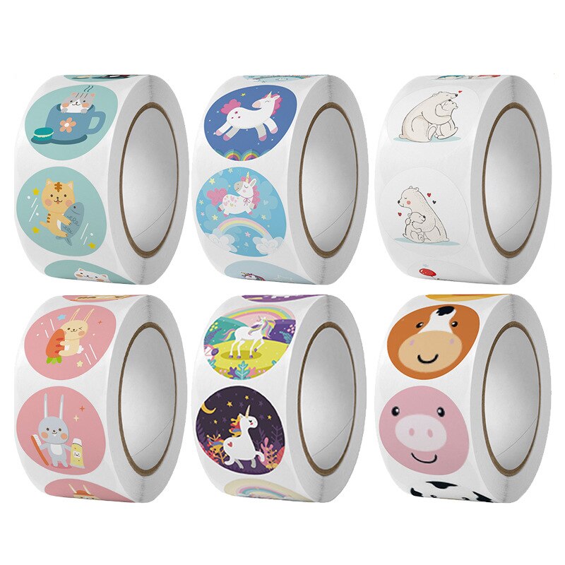 500 PCS การ์ตูนยูนิคอร์นสติกเกอร์เด็กรางวัล VintageSticker ของขวัญตกแต่งป้ายให้กําลังใจครูนักเรียนเครื่องเขียนสติกเกอร์