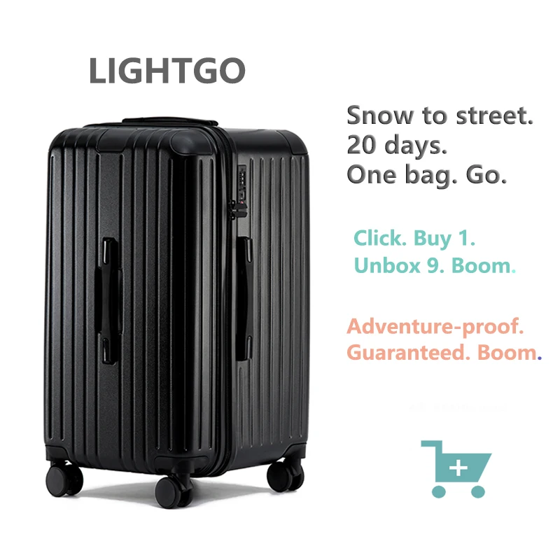LIGHTGO 22 27 29,5 polegadas grande bagagem rígida leve com trava TSA rodas giratórias silenciosas mala de mão para viagens