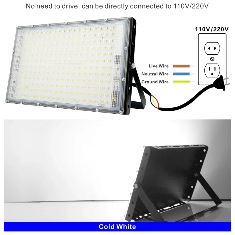110V 220V Led フラッドライト 50 ワット 100 ワット 150 ワット 200 ワット屋外投光器 IP65 防水壁ランプリフレクター Led 街路灯