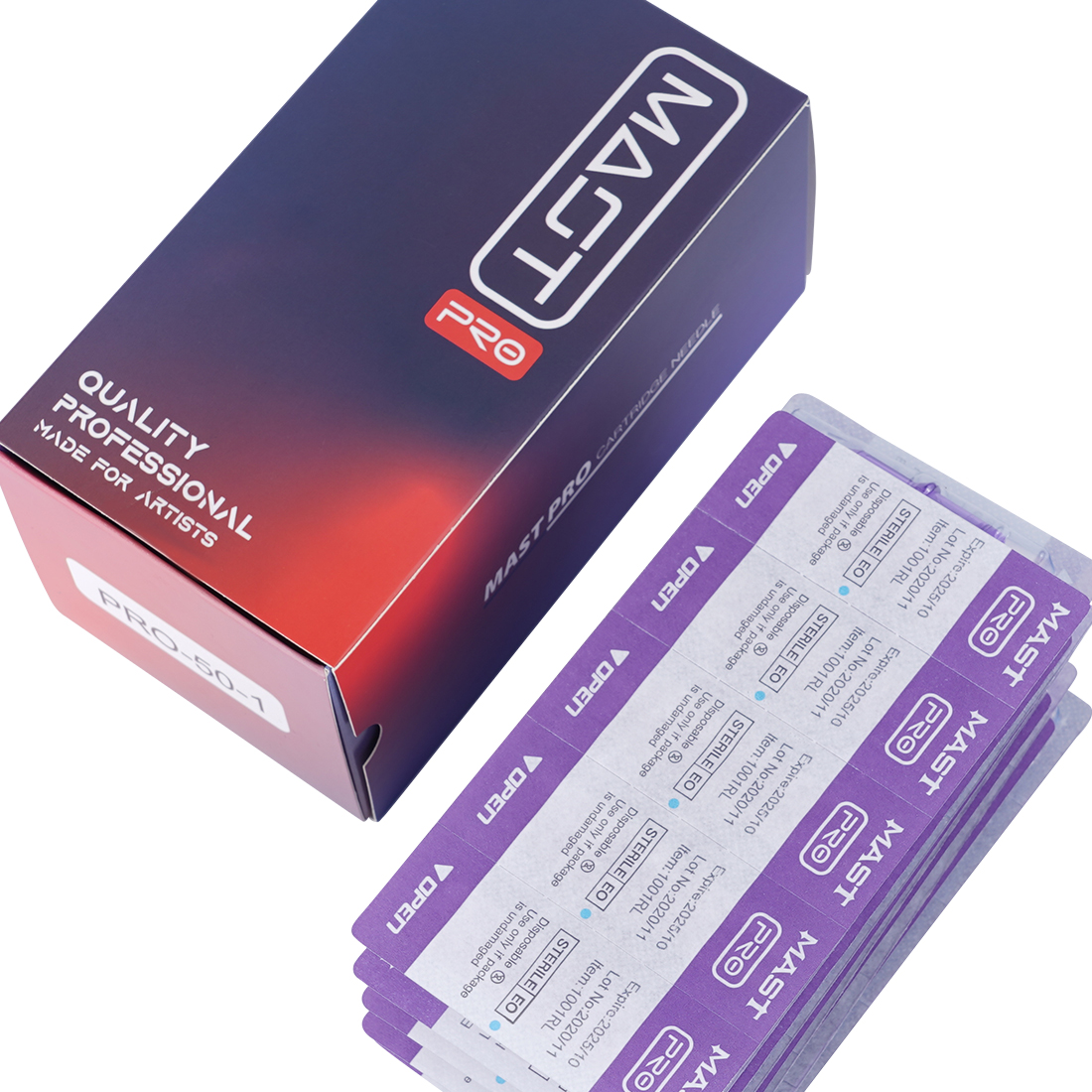 50 ชิ้น/กล่องขนาดผสม RL/RS/RM/M ฆ่าเชื้อเสา Tattoo PRO เข็มถาวรสําหรับสักเครื่อง Supply 0.3 มม./0.35 มม.