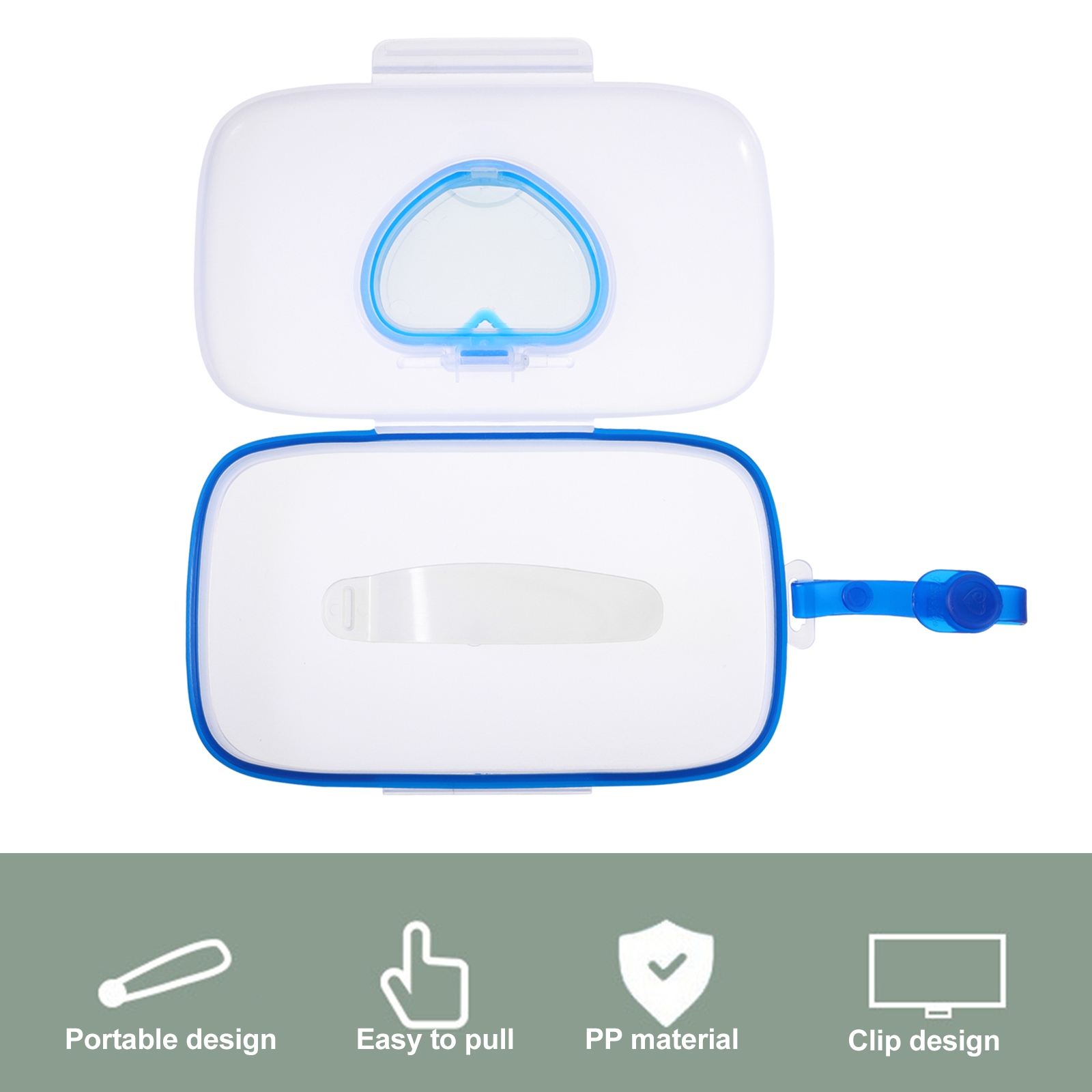 Porta lenços umedecidos Caso Caixa portátil Armazenamento externo de plástico úmido Pp