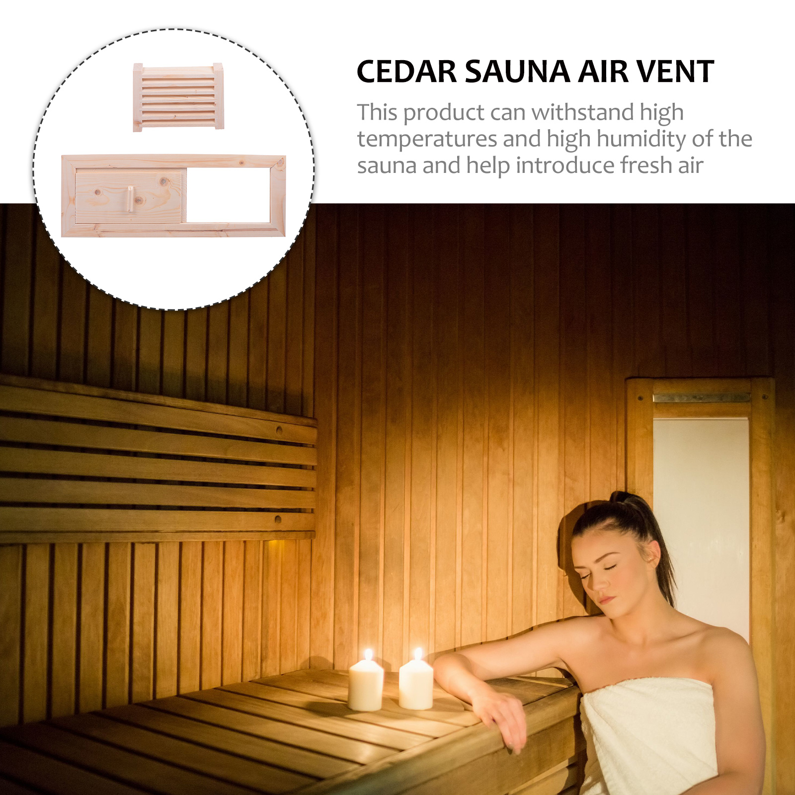 Panel Tirai Kayu Ventilasi Kisi Udara Cedar Ruang Uap Jendela Rana Ventilasi Aksesori Sauna Halus
