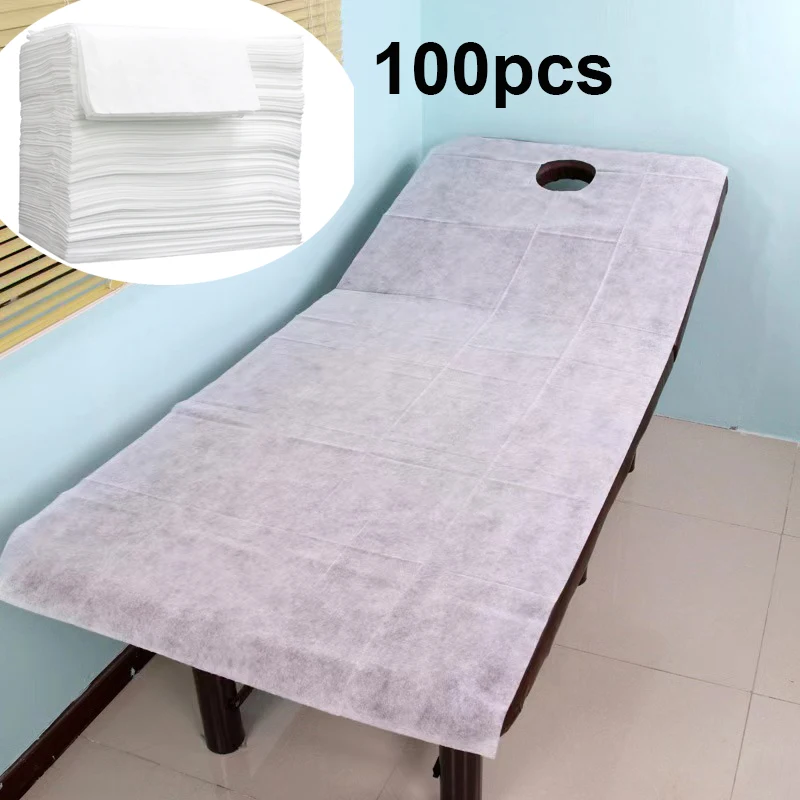 100 Stück Einweg-Bettlaken Beauty Spa, dünne, verdickte SMS-Bettlaken, Vliesstoff, atmungsaktiv, Einweg-Reise-Hotel-Bettlaken, 80 x 190 cm