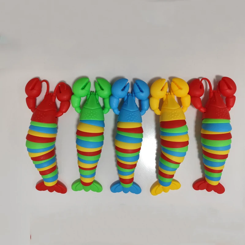 สีสัน Slug lobsterToy ข้อต่อยืดหยุ่น 3D Slug Fidget ของเล่นทุกวัยบรรเทา Anti-ความวิตกกังวล Sensory ของเล่นเด็ก