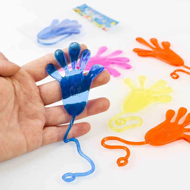 5-50Pcs Funny Sticky Hands Toy Palm Elastic Sticky Squishy Slap Novelty Gift Kids Birthday Party Favors Supplies School Prizes