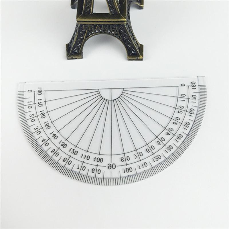 20 pezzi 4 pollici 10 cm plastica 180 gradi goniometro per misurazione dell'angolo righelli scuola ufficio studente matematica (trasparente)