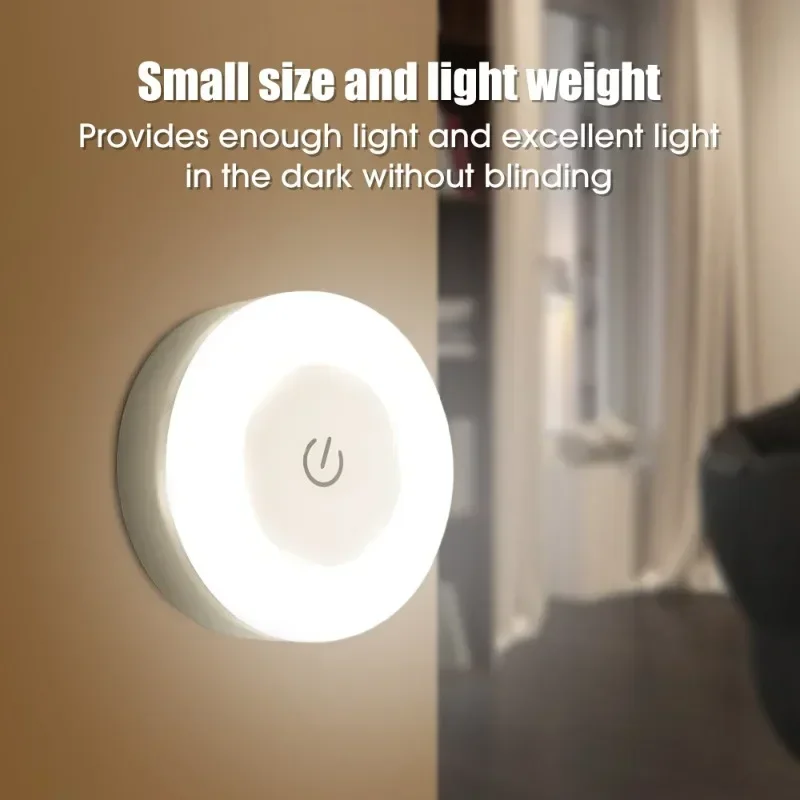 Luces LED nocturnas con Sensor táctil, lámparas de pared con Base magnética para armario de cocina, 3 modos, luces nocturnas portátiles recargables por USB con atenuación