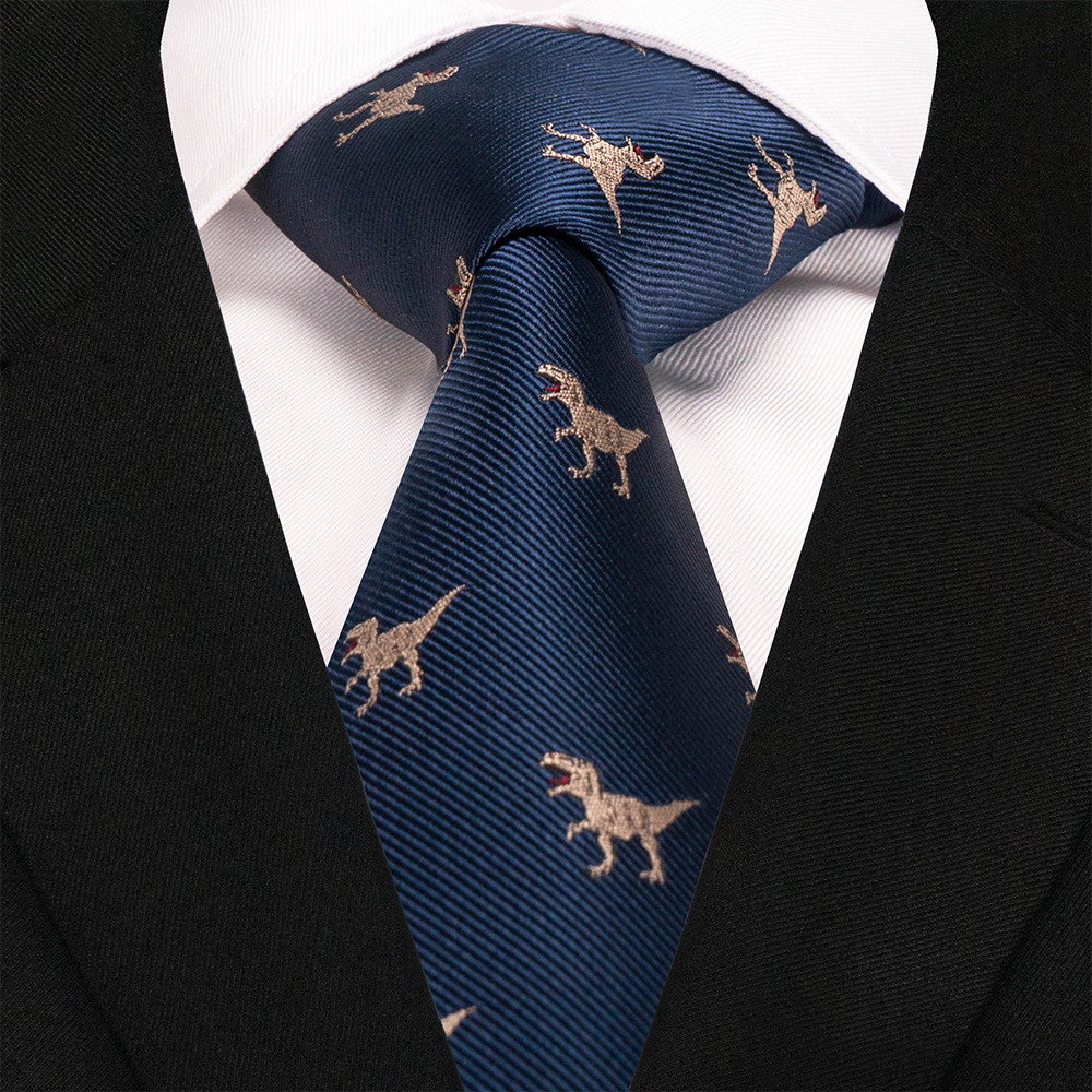 EASTEPIC 8 ซม.สีแดงสีฟ้า Jacquard TIES สําหรับผู้ชายเนคไทผู้ชายคุณภาพอุปกรณ์เสริมธุรกิจของขวัญ Fox Dragon Flamingo Snail เป็ดสัตว์