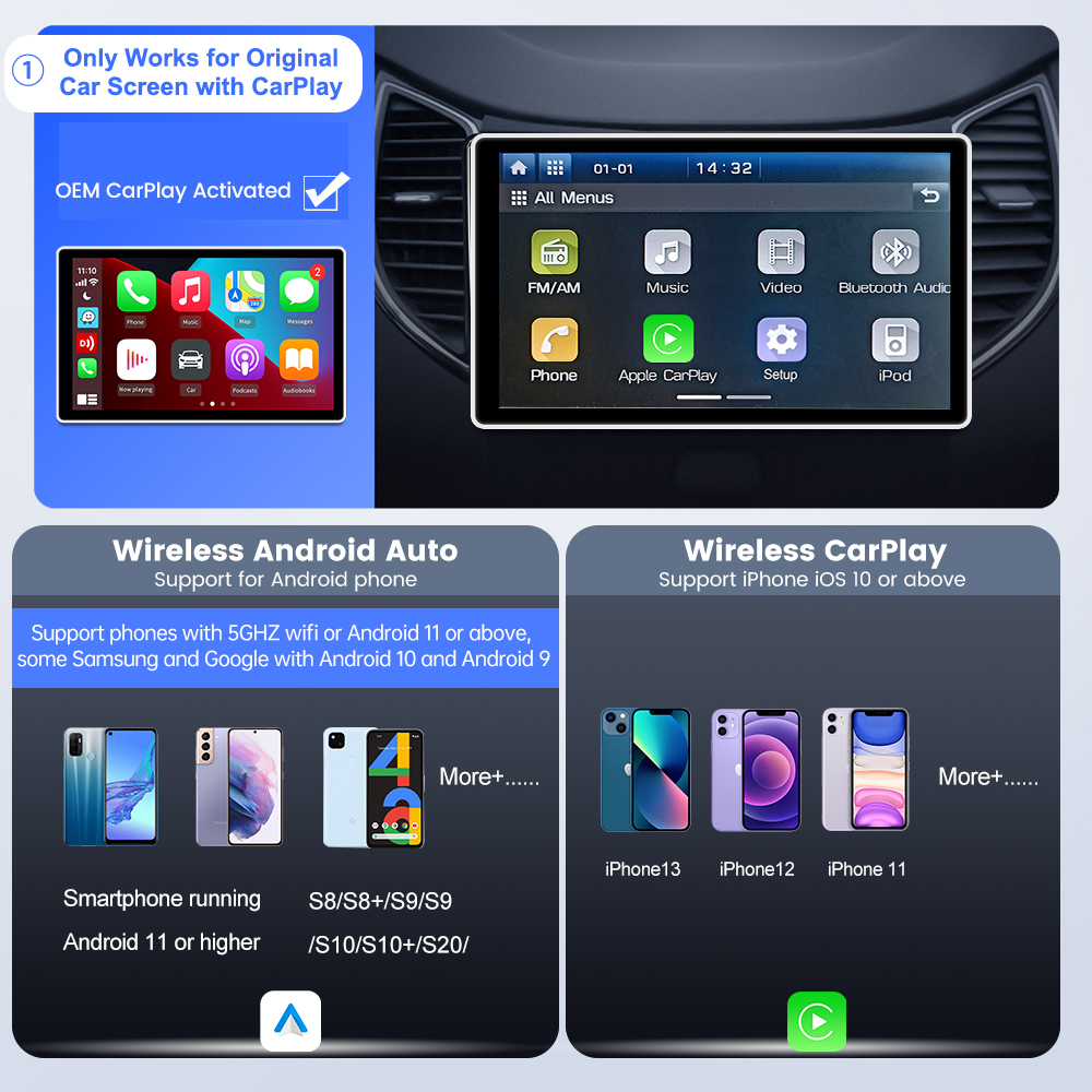 Carlinkit 4.0 CarPlay Wireless Android Auto Wired to Wireless Adapter for Vw Skoda Toyota Peugeot Kia Mazda IPhone Android Phone