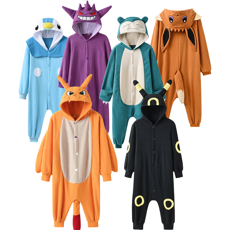 Mono Charizard para niños, pijama de una pieza de Gengar Kigurumi Umbreon, traje de cuerpo completo Eevee, disfraz de Halloween para niñas