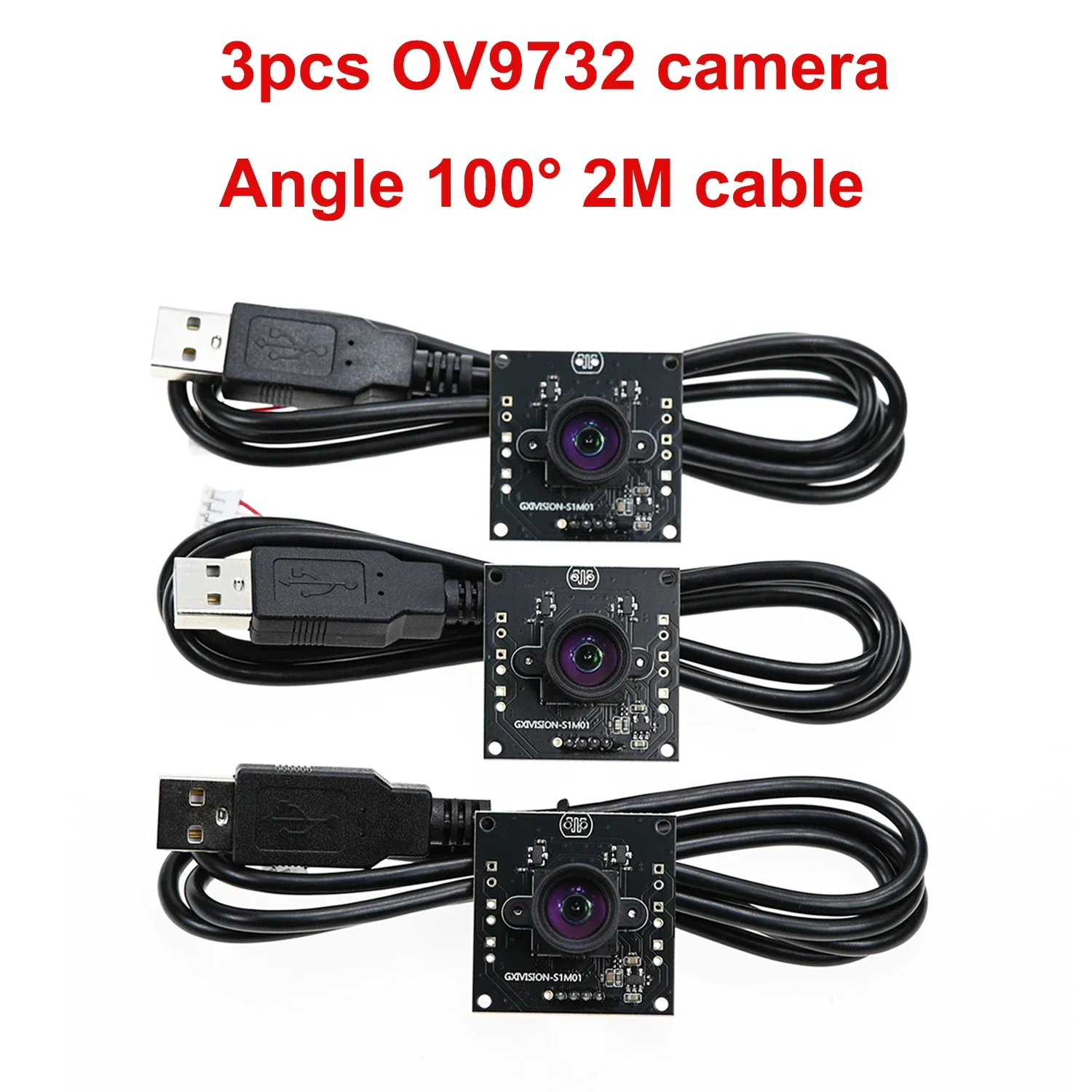 GXIVISION 3 uds OV9732/IMX179/OV2735 100 grados 30fps 2M Cable módulo de cámara Compatible con DIY Autodarts.io, controlador USB gratis