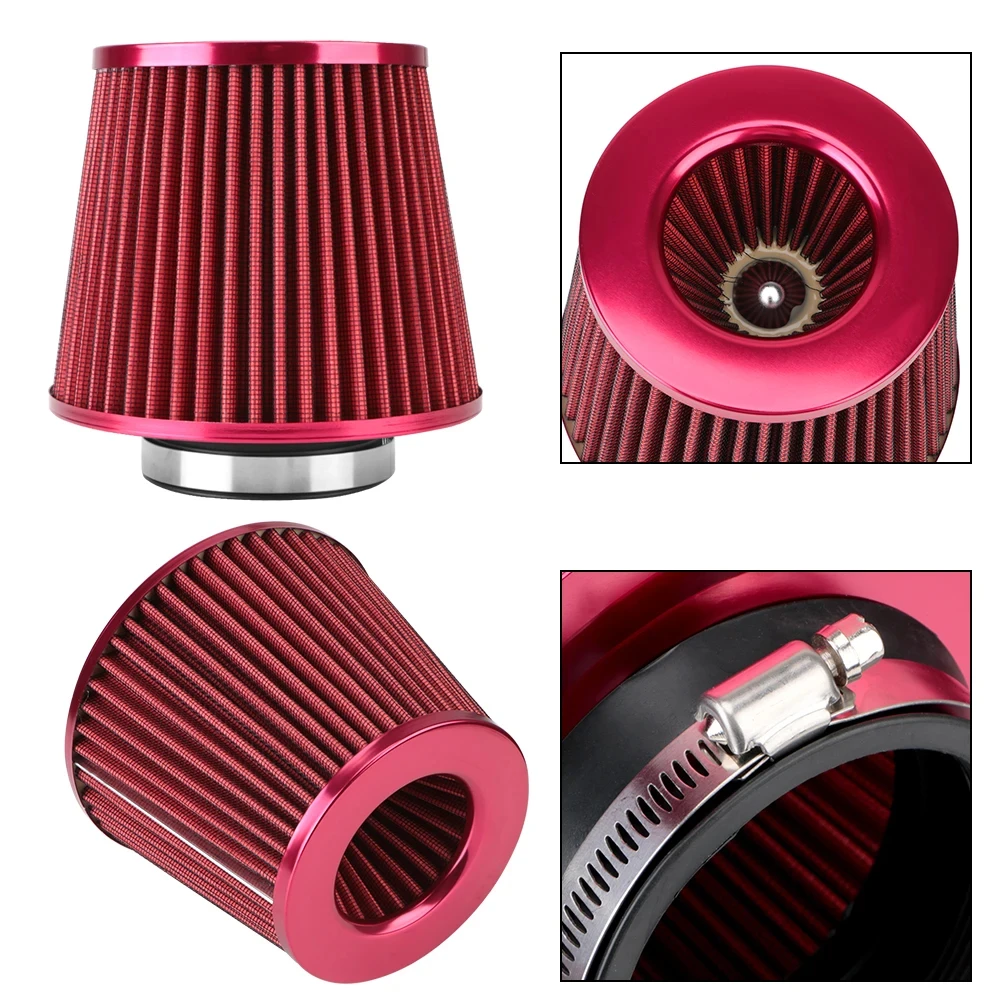 Universal Car Air Filtros, Vent Filter, High Flow Intake Kit, Mesh Cone, Protetor Do Motor, Substituição, Auto Acessórios, 76mm, 3"