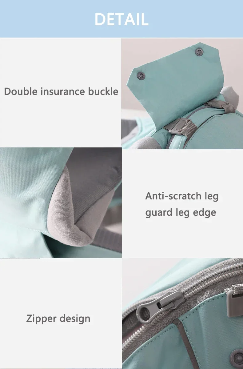 Sangles de sac à dos de porte-siège d'anca 3 en 1 pour bébé de 0 à 36 mois, ergonomiques avec chapeau coupe-vent pour bandes lumineuses d'hiver