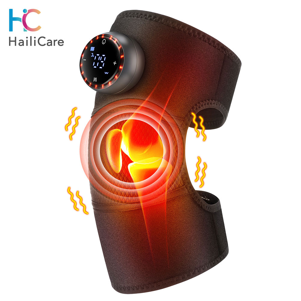 Masajeador de rodilla calentado 3 en 1, compresa caliente, coderas para hombros con almohadilla calefactora eléctrica para rodilla, fisioterapia para aliviar el dolor articular