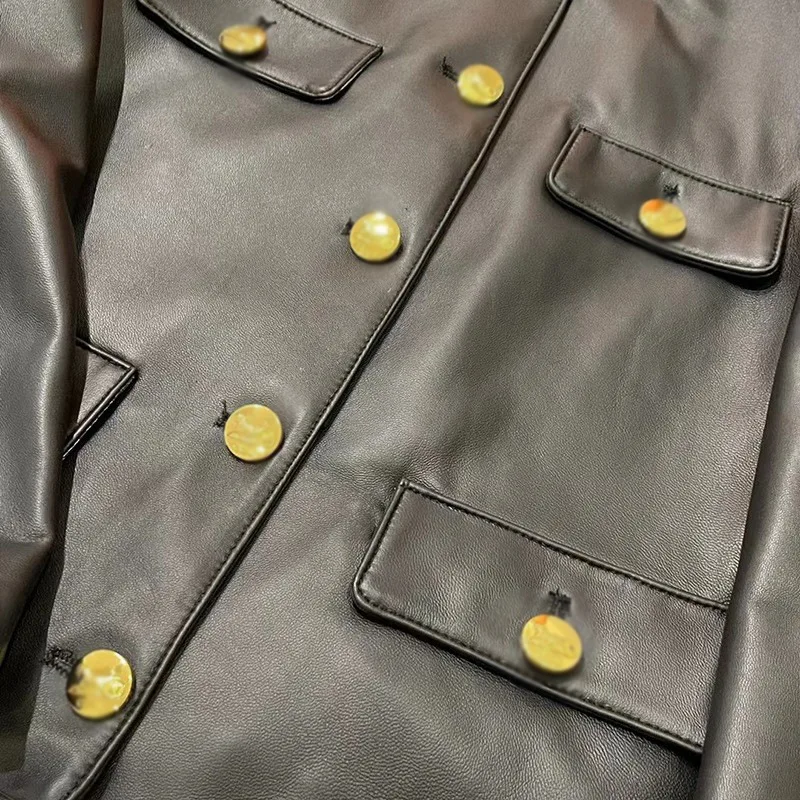 Tcyeek Real Sheepskin Genuine Leather Jacket Motorcycle Women's Leather Jacket Spring Autumn Coats Black Short Jackets Chaquetas