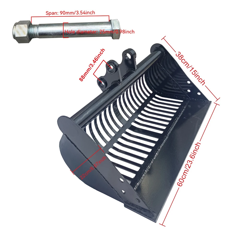 DE STOCK Accesorio de cucharón de arena de 600 mm para miniexcavadora de una tonelada