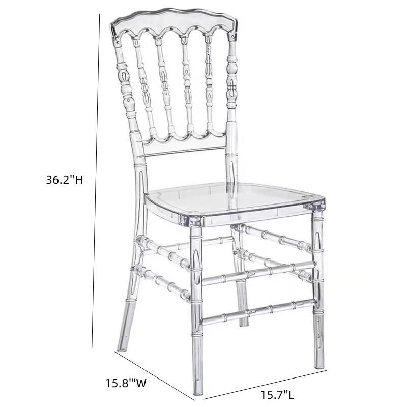 Transparenter Stuhl aus Acryl, Hochzeitsstuhl, abnehmbarer Chiavari-Hochzeitstag im Freien, Partysammlung in Hotelhaus oder Kirche