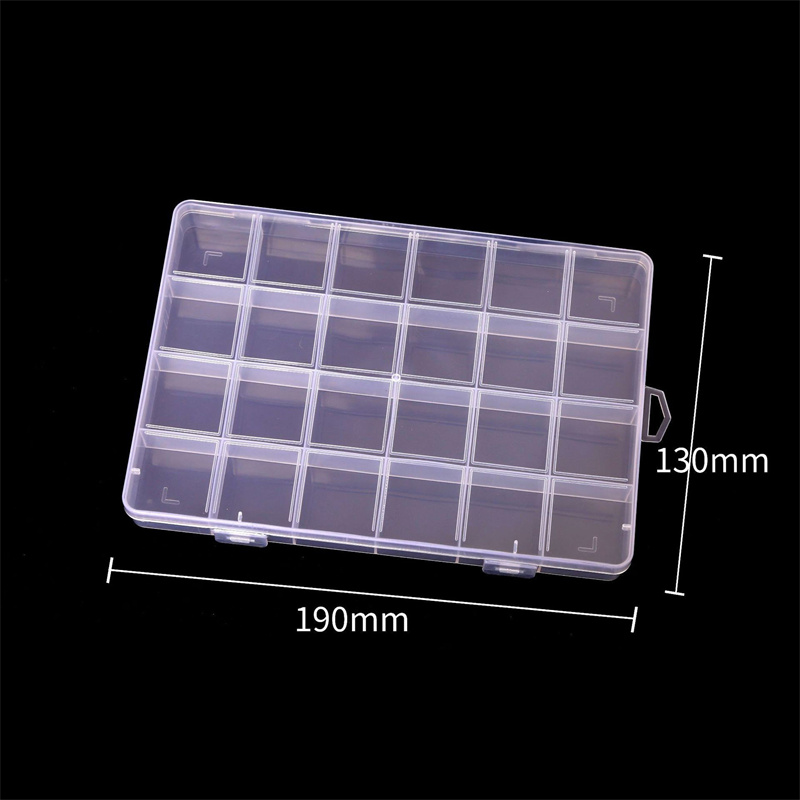 24-raster met sleuf kralen anti-string raster plastic opbergdoos sieraden classificatie onderdelen divisie doos sieraden doos organisator