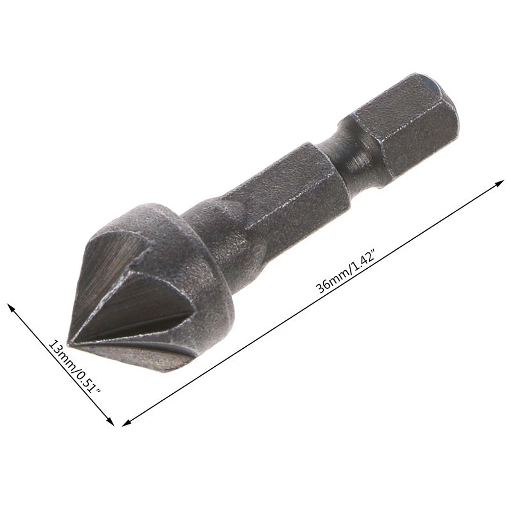 1 Máy Tính 90 Độ Mũi Khoan Khoan Chamfer Bit 1/4 "Chuôi Lục Giác Mộc Gỗ Góc Điểm Vát Cắt Cắt Loại Bỏ bur