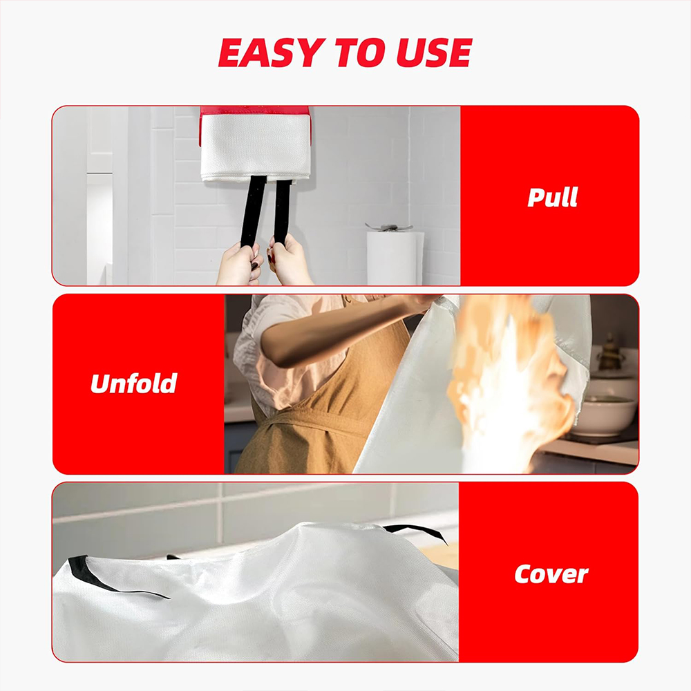 Emergency Fire Blanket Fire Extinguisher Blanket Fire Suppression Fabric Flame Retardant Towel Flame Safety Cloth for Grill Car