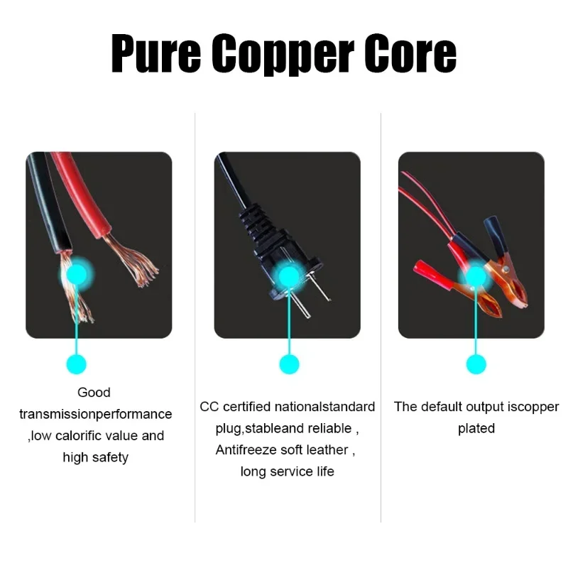 Carregador de bateria de carro totalmente automático, display digital lcd, 2A carregamento rápido, 3 estágios, chumbo ácido, agm, gel