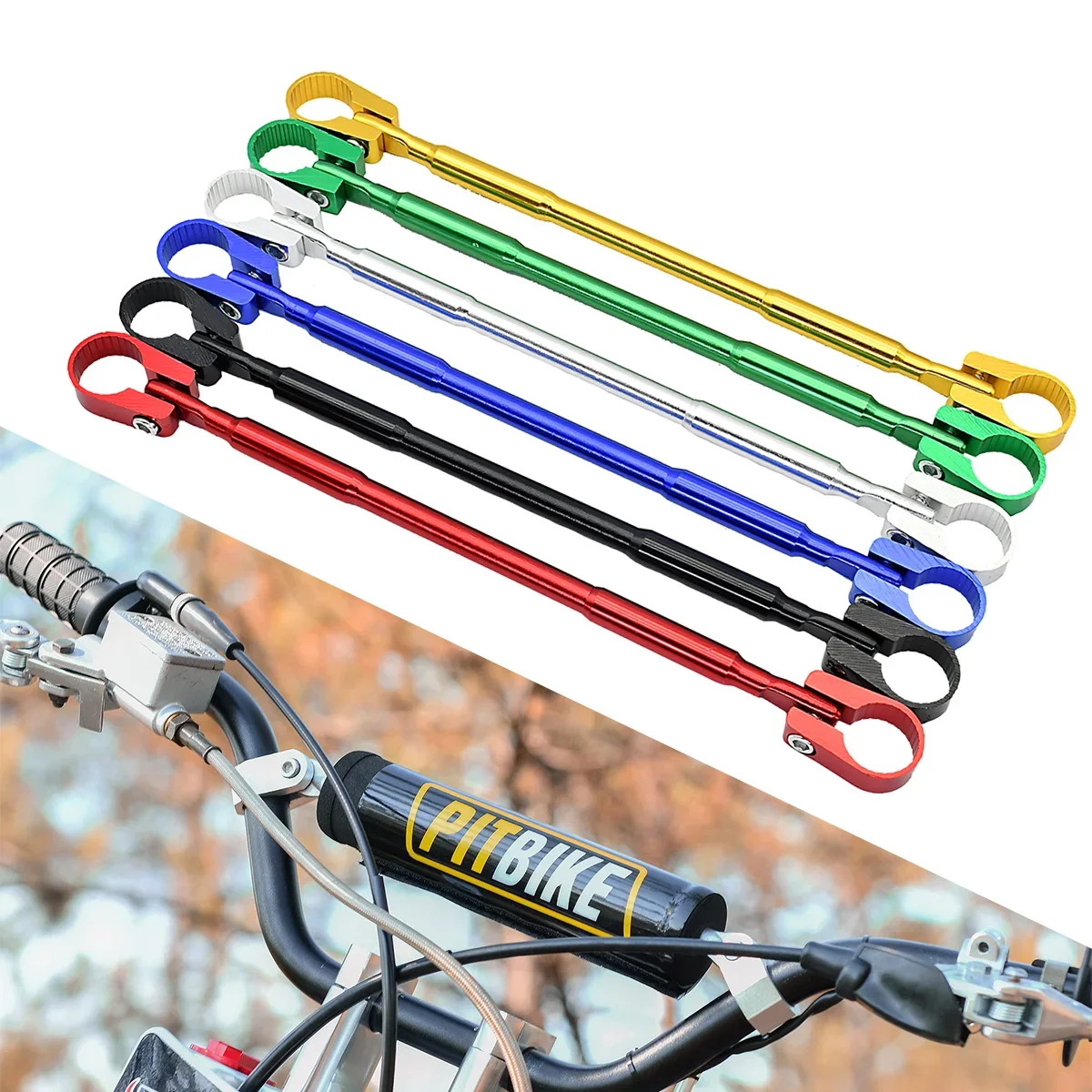 Barra de mango Universal de aluminio CNC para motocicleta, barra transversal de fuerza de dirección, barra transversal de equilibrio, manillar de 7/8 "y 22mm