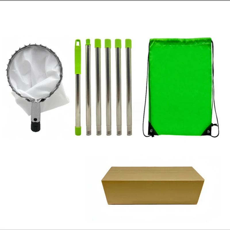 Adjustablet Fruit Picker Stainless Steel Device Fruit Picker With Telescopic Handle Detachable Picking Device Farm Garden Tool