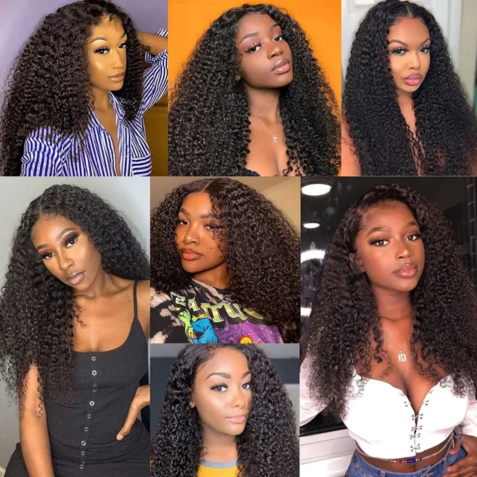 12a kinky encaracolado virgem pacotes de cabelo humano com frontal 13x4 brasileiro molhado e ondulado onda profunda pacotes com fechamento extensão do cabelo