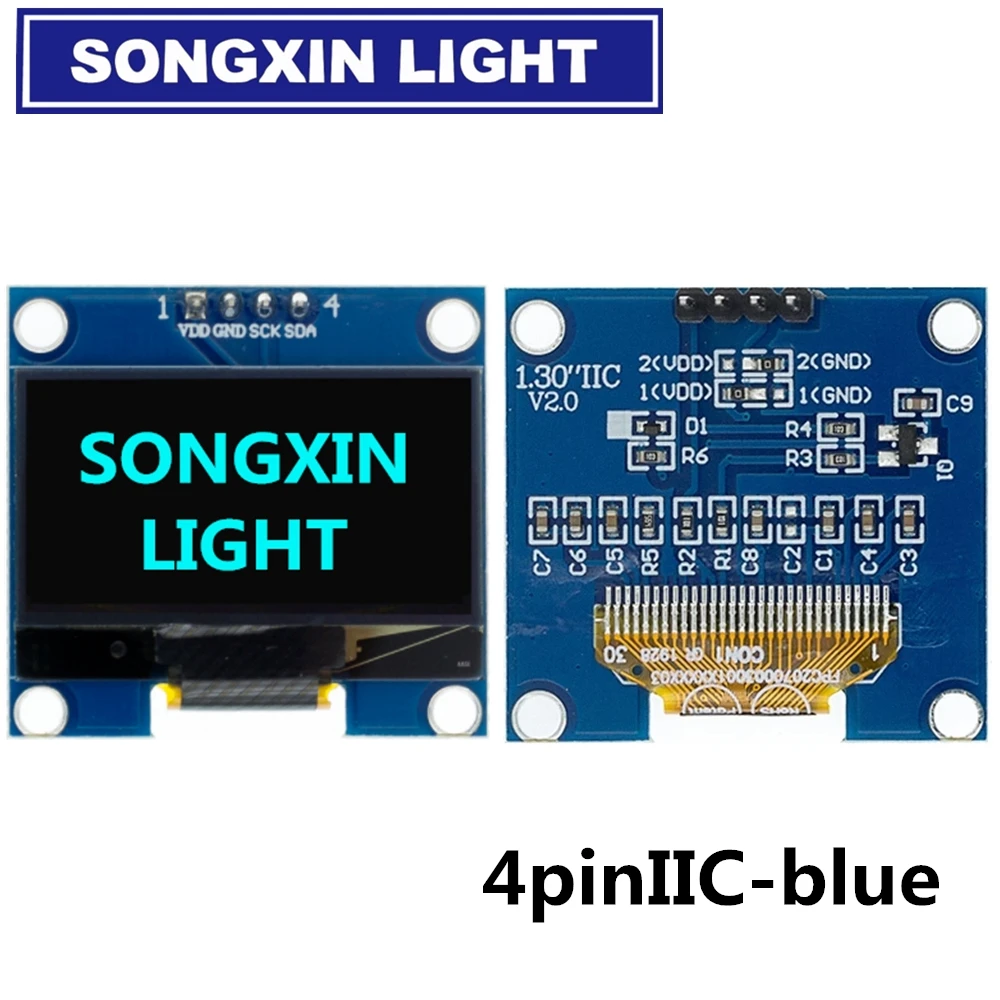 OLED LCD LED 디스플레이 모듈, 1.3 인치, 1.3 인치 디스플레이 모듈, 화이트, 블루, 128X64SPI/IIC I2C 통신 색상, 1.3 인치