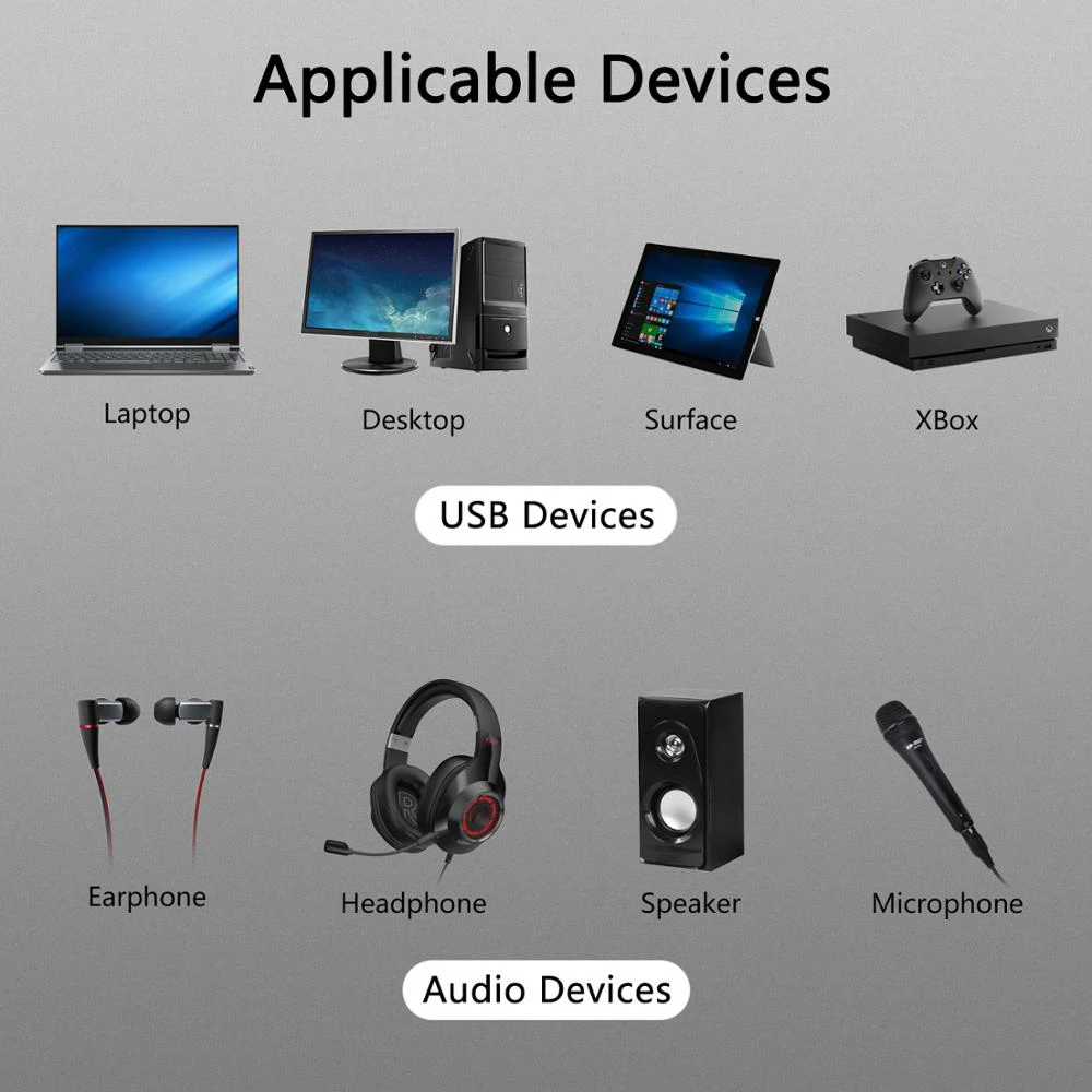Mini zewnętrzny mikrofon USB na 3,5 mm gniazdo słuchawkowe Stereofoniczny zestaw słuchawkowy 3d Adapter audio karty dźwiękowej Nowy interfejs głośnikowy do laptopa