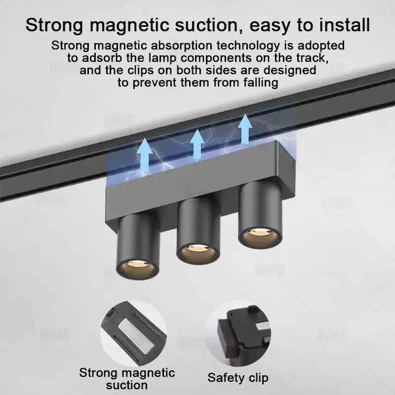 Luces de techo Led ultrafinas con imán de 48v, sistema de luces de pista magnéticas montadas en superficie, lámpara de techo Led, foco de luz de riel