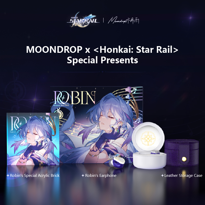 MOONDROP ROBIN Earphone Honkai Star Rail Robin's Earphones TWS Hybrid Dynamic Driver + Planar Driver ANC TWS Earphones