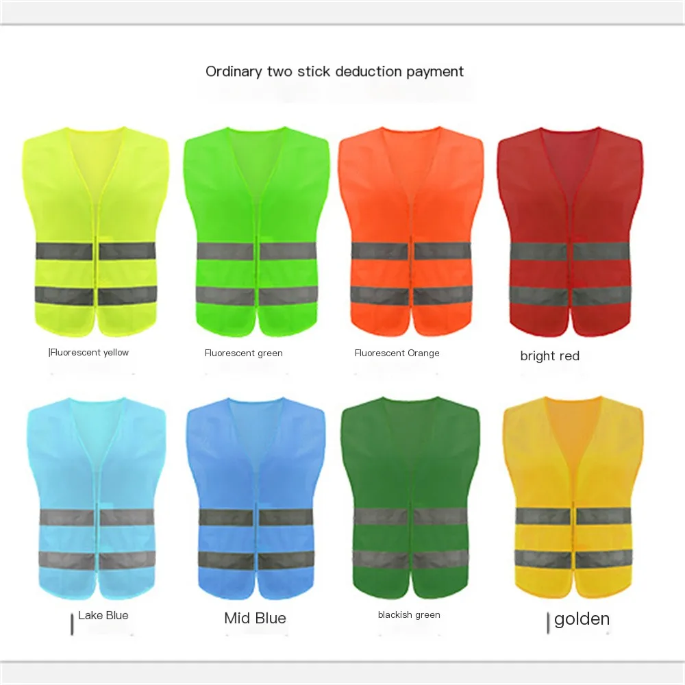 Gilet con strisce riflettenti per auto Gilet con strisce riflettenti Gilet riflettente di emergenza per auto Gilet con strisce di sicurezza verde fluorescente arancione