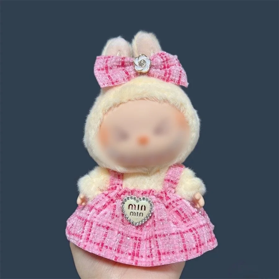 Para 17cm labubu roupas de pelúcia boneca saia requintada-adorável conjunto de saia retrô para roupas diy acessórios presente (sem boneca)