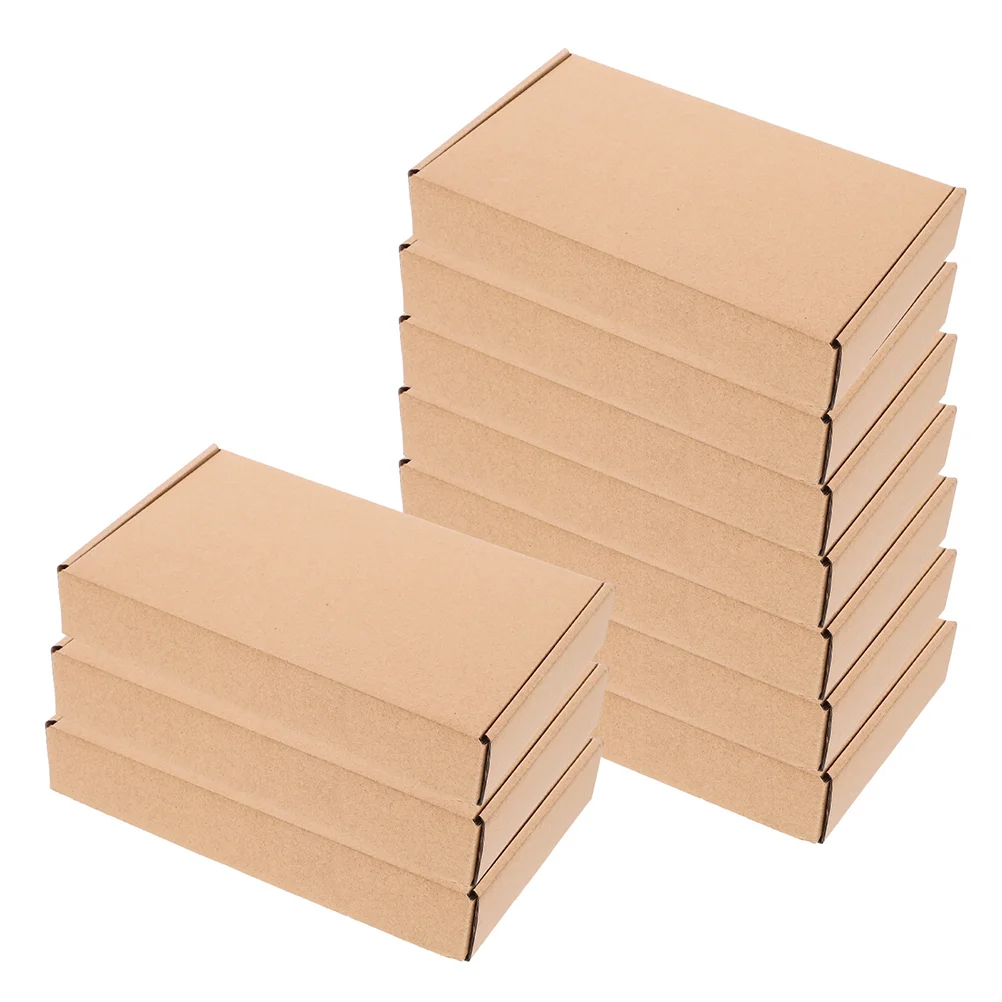 10 ชิ้นกล่องกระดาษแข็ง Mailer กล่องหนังสือการจัดส่งกระดาษคราฟท์สําหรับขนาดเล็กธุรกิจของขวัญ Mailing บรรจุภัณฑ์เครื่องบิน