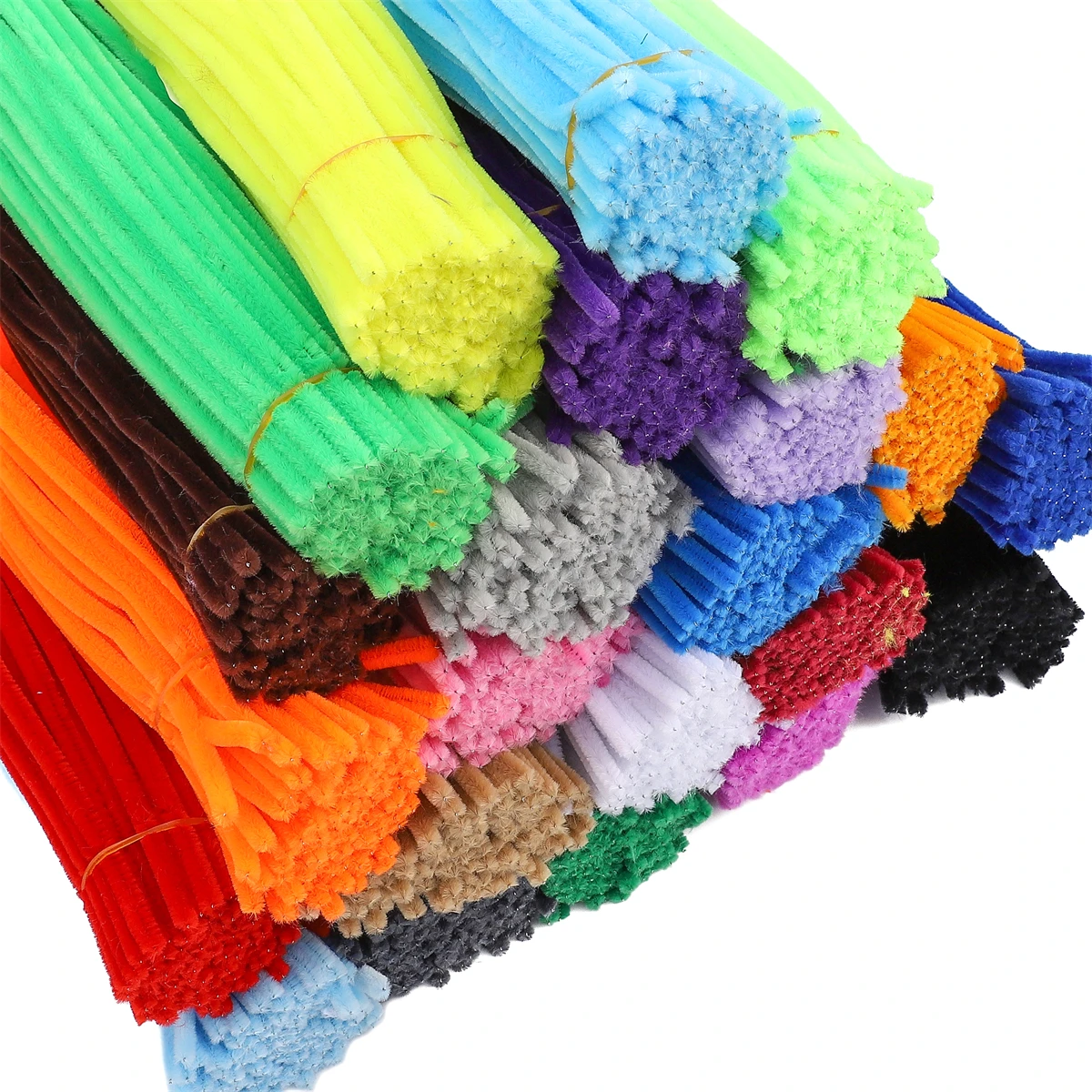100pcs 30cm Chenille Stems Stick Cleaners Kids Educational Toys Handmade Colorful Chenille Stems Pipe for DIY Craft Supplies