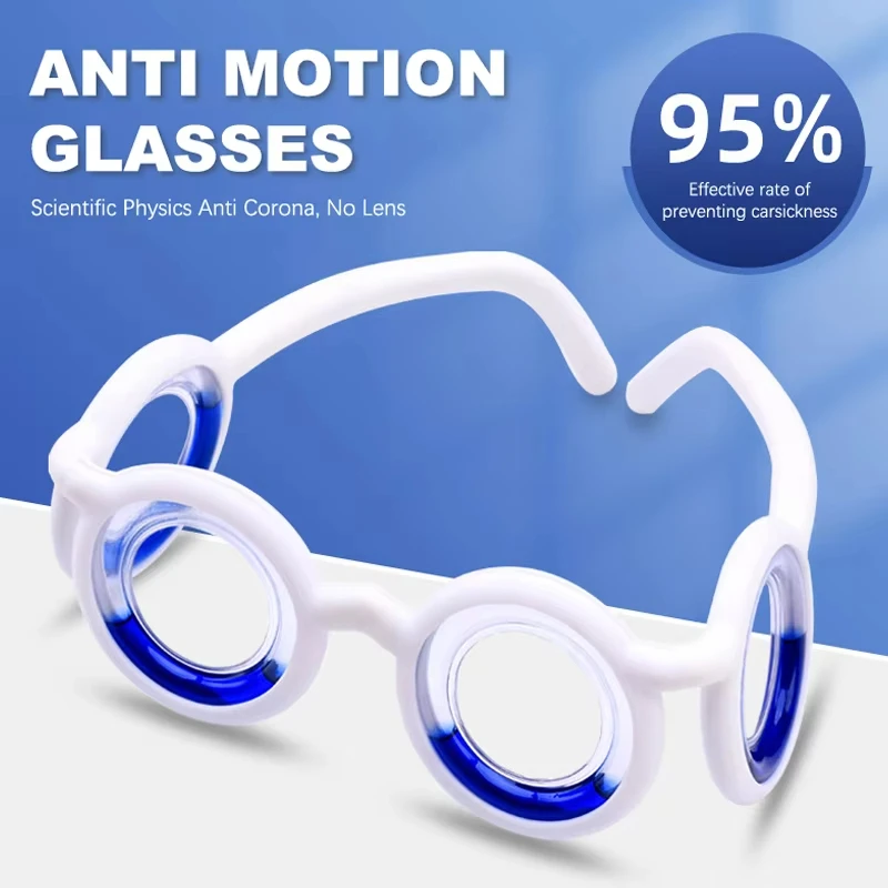 Anti Vertigo Glasses Motion Sickness Glasses,Relieve Carsickness Seasickness Glasses,No Lens Liquid Glasses for Adults or Kids